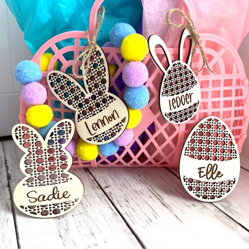 Rattan Easter Basket Tag Custom Tag Kids Easter Basket Tag Personalized